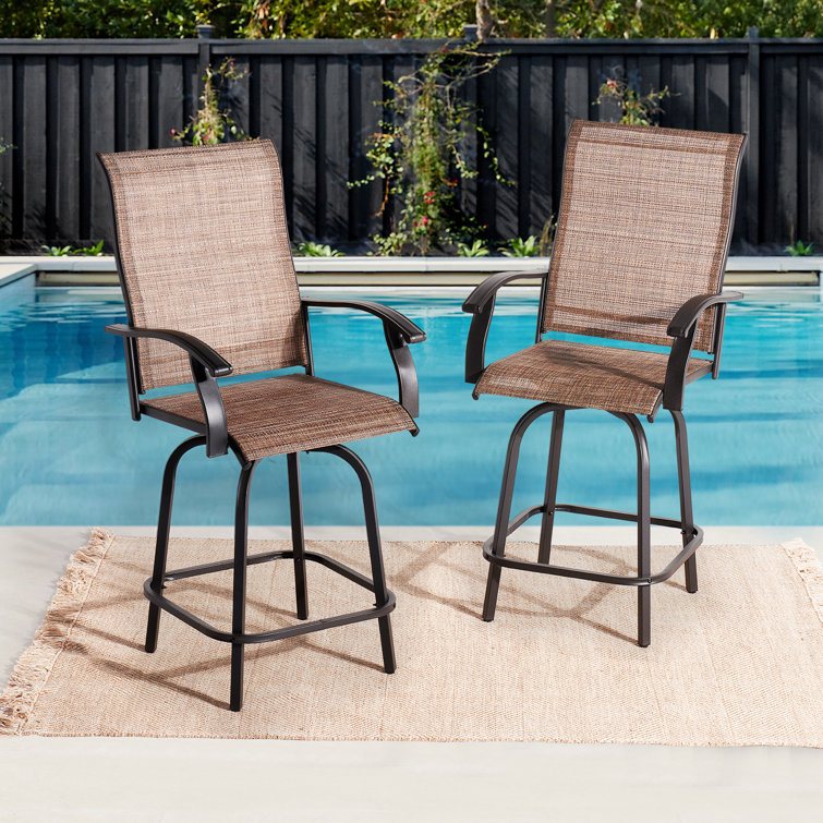 Winston Porter Kamaj Metal Outdoor 50 High Bar Stool with PVC